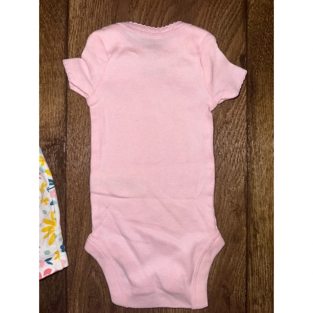 Carters Baby Girl‎ Preemie 2 PC Outfit Bodysuit Ruffle Pants Reborn Doll Clothes